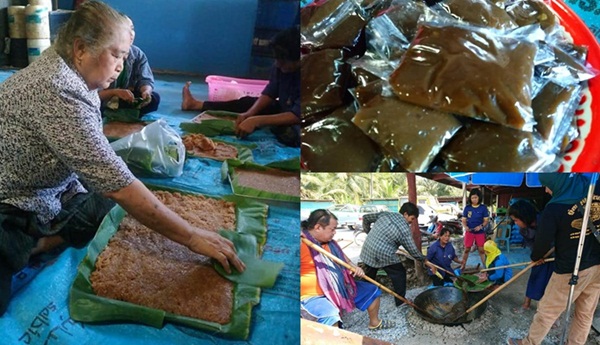 กวนกาละแม’กวันฮะกอ’ ขนมที่กวนตามประเพณีของชาวไทยเชื้อสายรามัญ (มอญ) ในช่วงเทศกาลสงกรานต์เท่านั้น