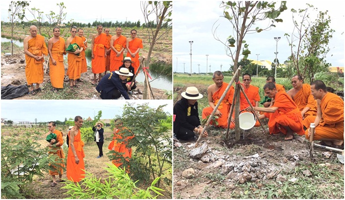 ‘อธิการบดี มจร’นำปลูกต้นไม้อีก100ต้นแปลงโครงการพุทธเกษตร