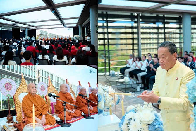 สมเด็จพระวชิรสิทธาจารย์ประธานเจริญพระพุทธมนต์เนื่องในโอกาสครบรอบ ๔๒ ปี บริษัท แสนสิริ จำกัด (มหาชน)